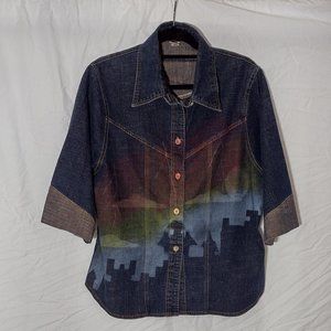 Denim 3/4 sleeve shirt